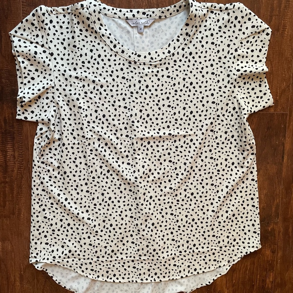 White Black Shirt Blouse Eden Ruth Willow Blouse Size M